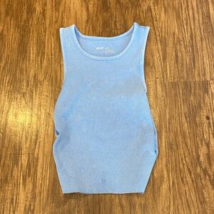 Light Blue Ribbed Arie tank top